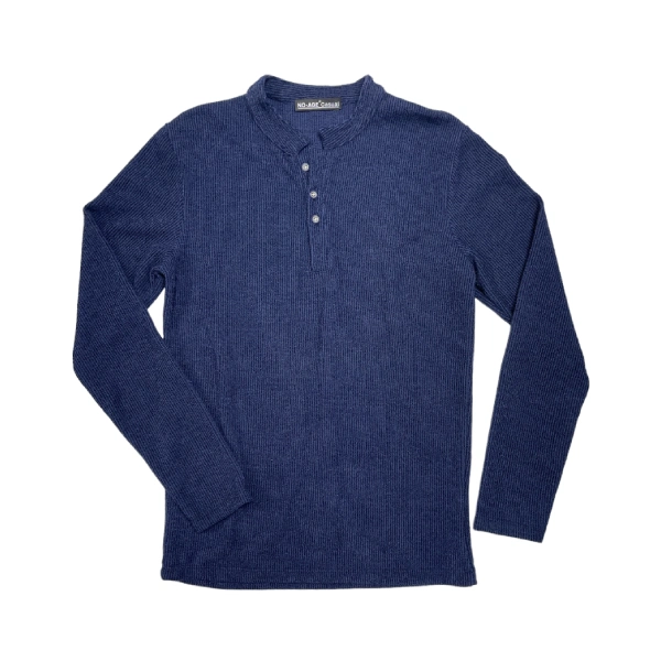 Nuvesta Men's Heathered Waffle Long Sleeve Henley Shirt
