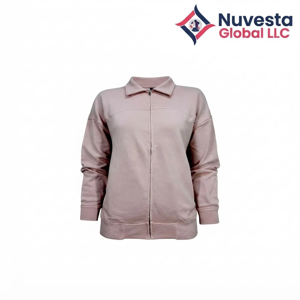 Nuvesta Collared Zip-Through Sweat Jacket – Blush