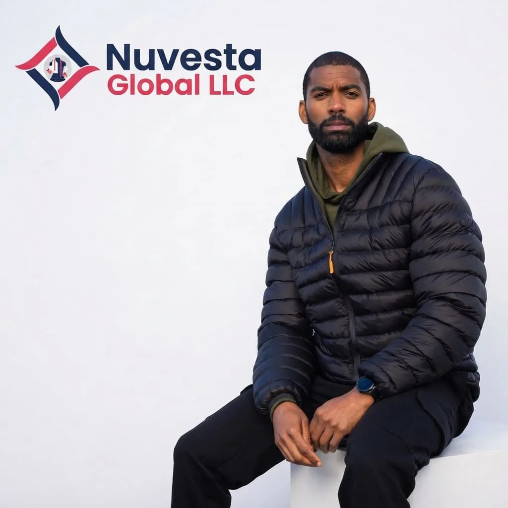Nuvesta Channel-Quilted Down-Look Jacket – Black