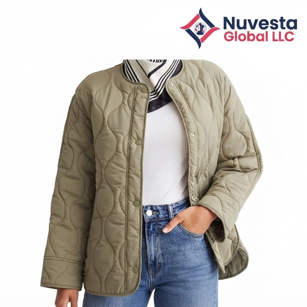 Nuvesta Onion-Quilted Liner Jacket – Khaki