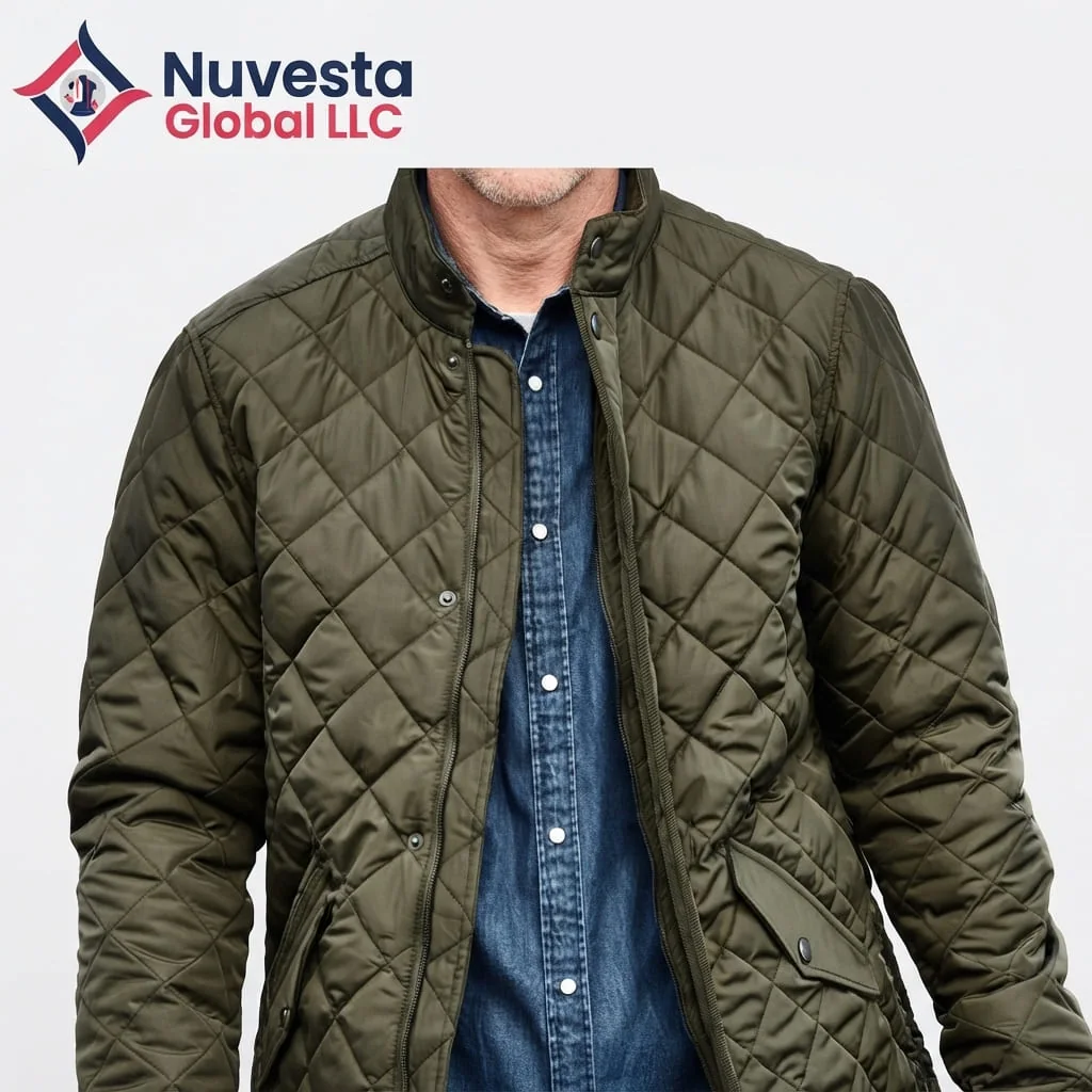 Nuvesta Diamond Quilted Field Jacket – Olive