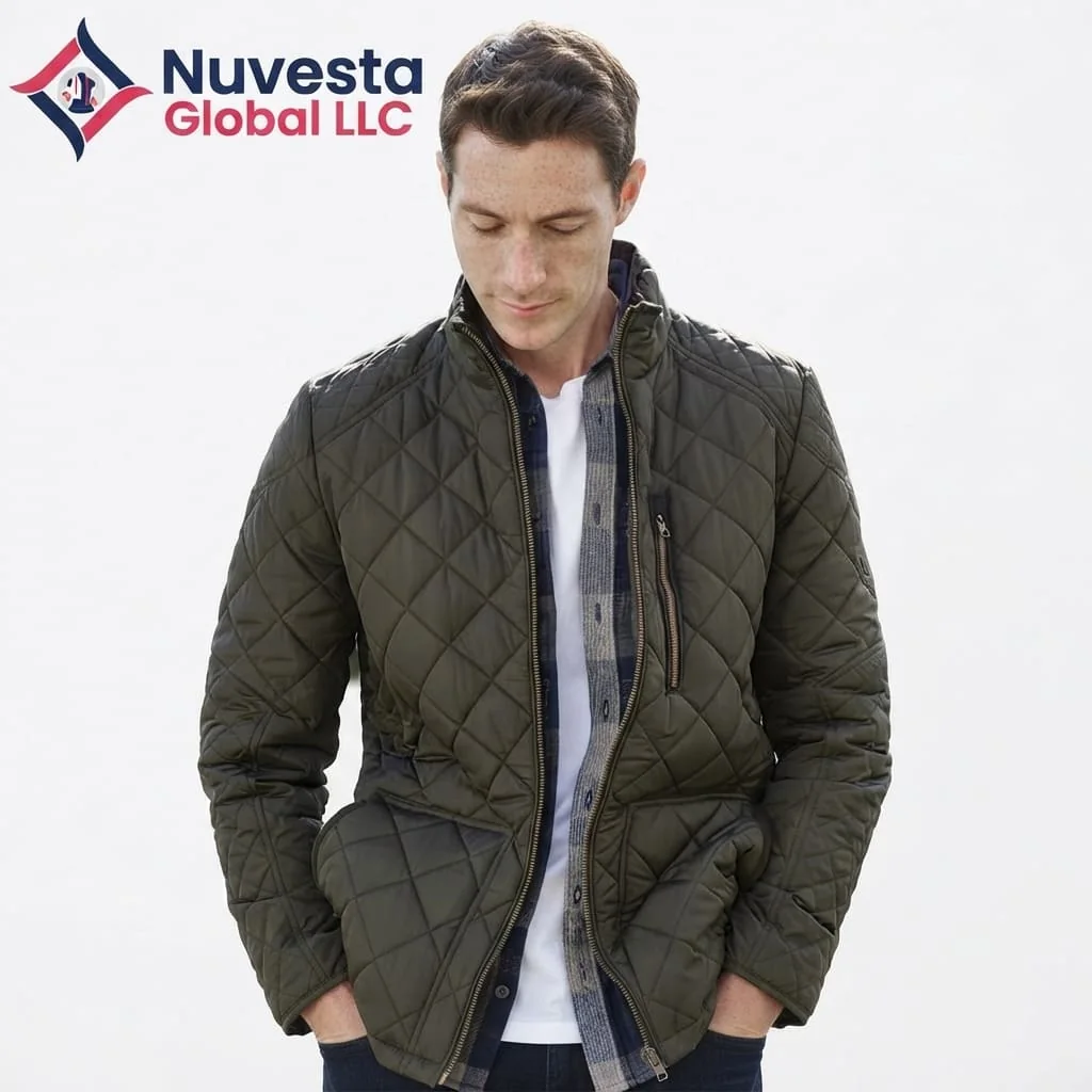 Nuvesta Quilted Utility Jacket – Dark Olive