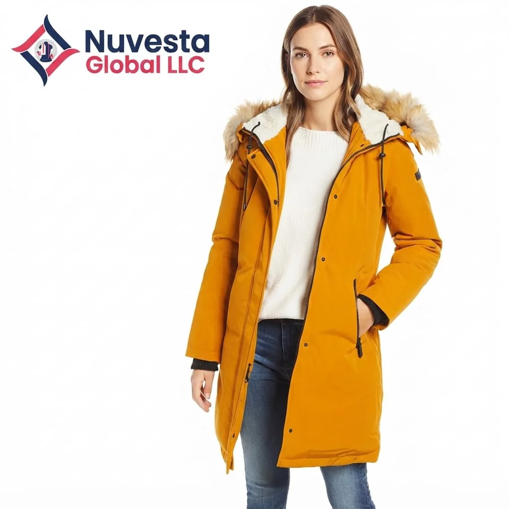Nuvesta Longline Hooded Parka – Mustard