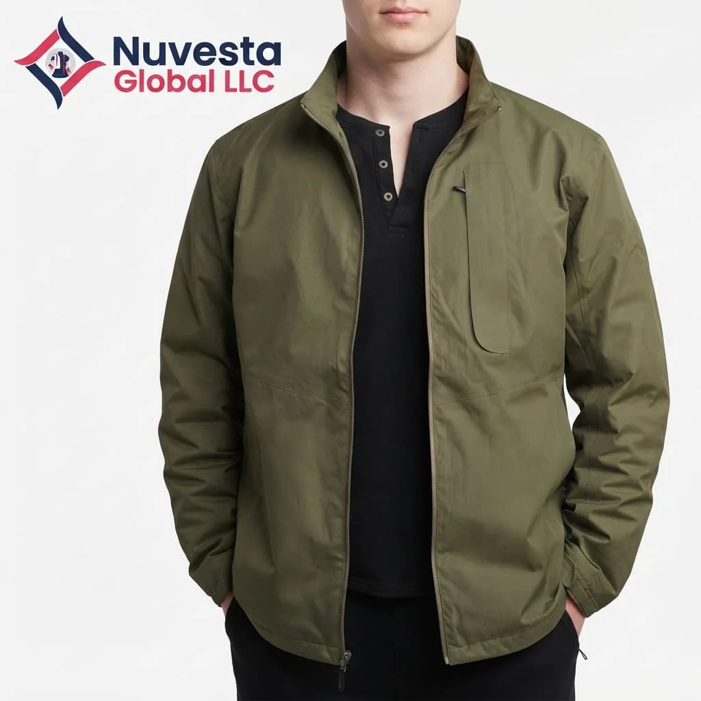 Nuvesta Lightweight Stand-Collar Jacket – Olive