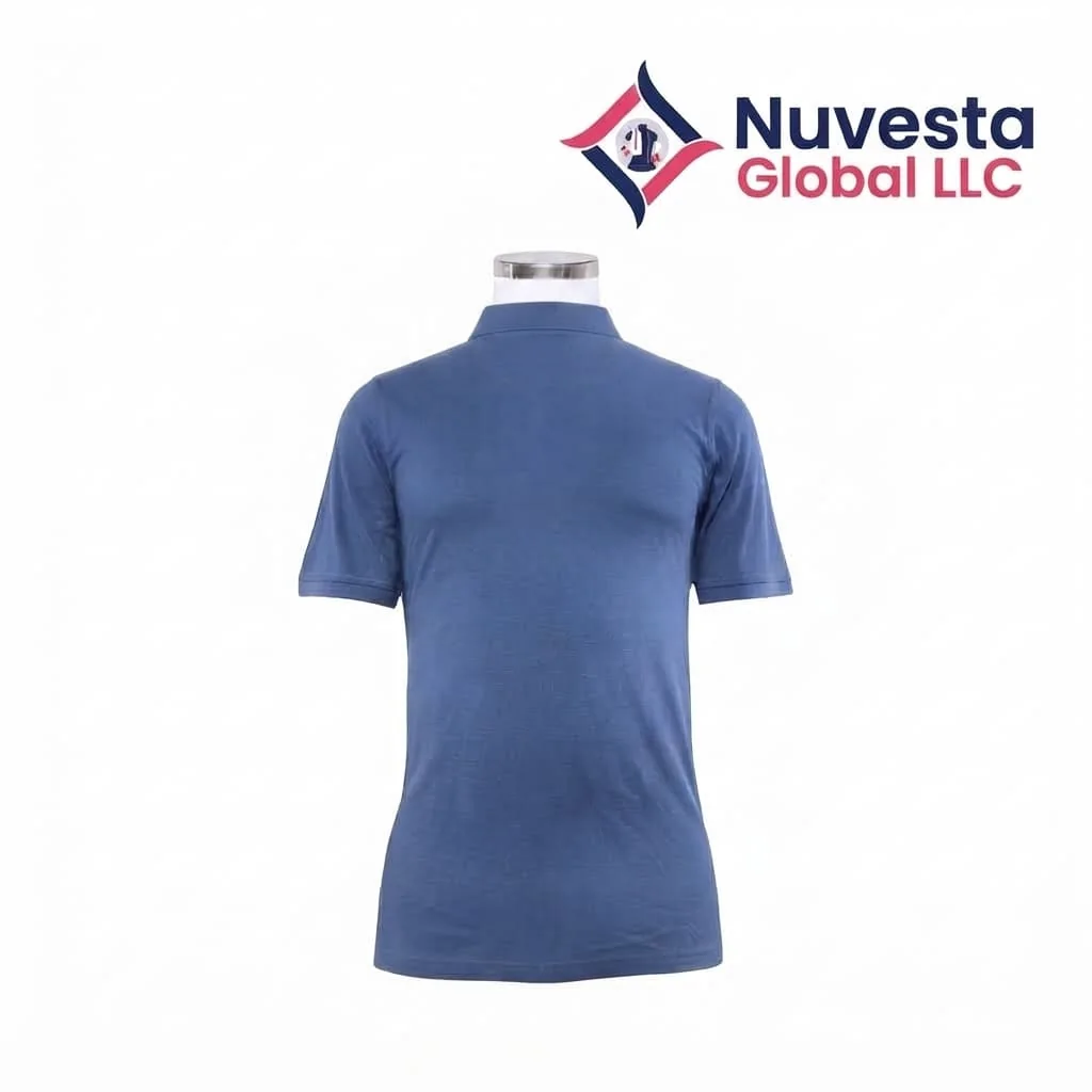 Nuvesta Jersey Polo Shirt – Steel Blue