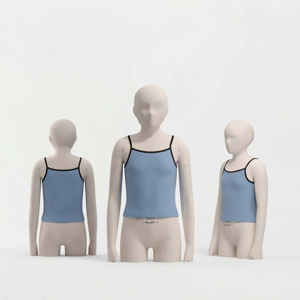 Girls Contrast Binding Cami Top - Sky Blue
