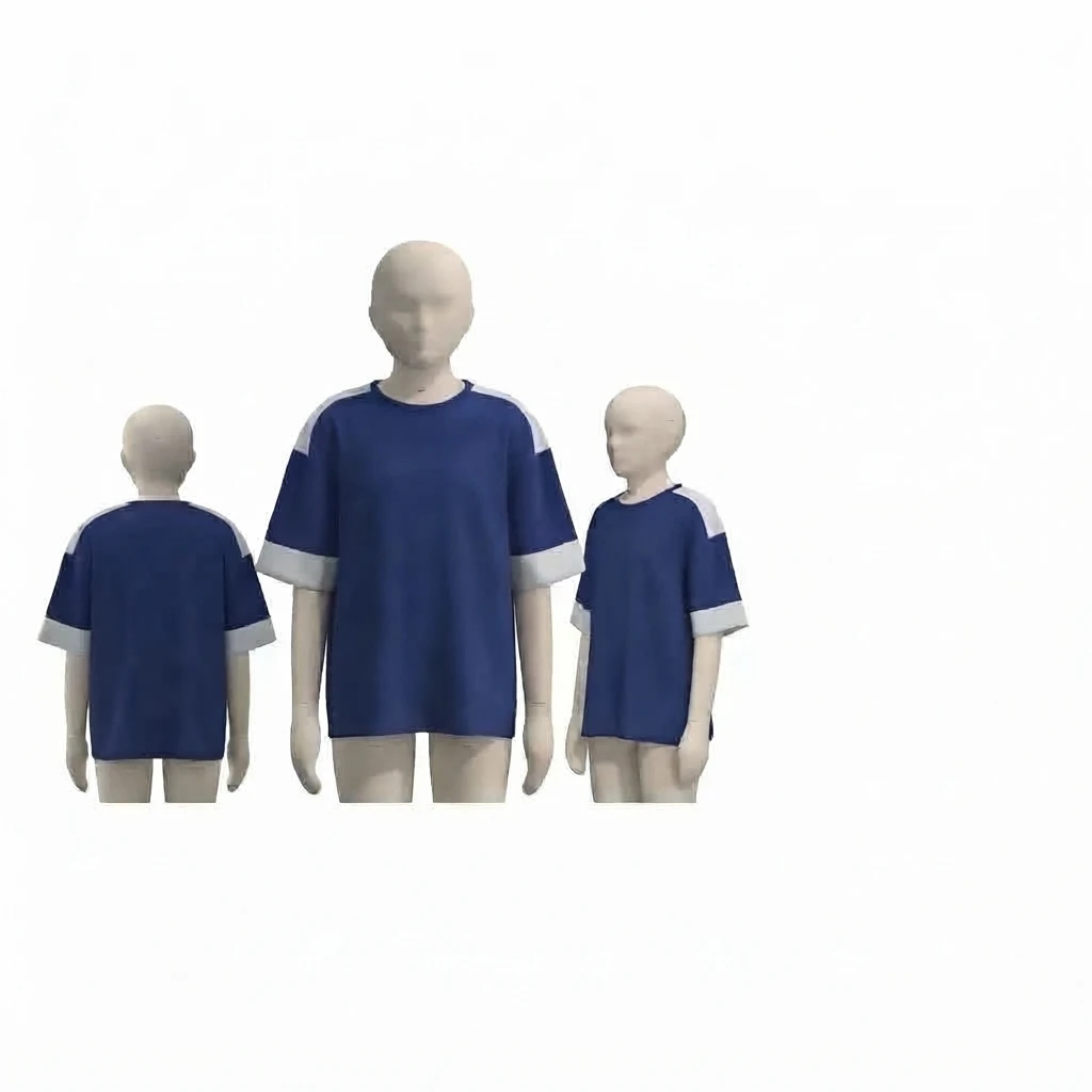 Kids Colour Block Oversized Tee - Navy/White