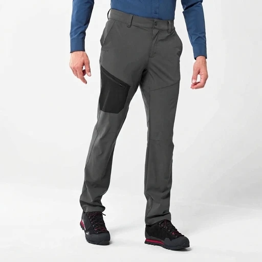 Men's Contrast Panel Nylon Hiker Pant - Charcoal