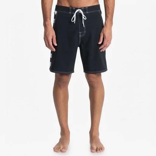 Men's Side Stripe Boardshort - Black