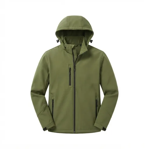 Men's Hooded Softshell Jacket - Olive