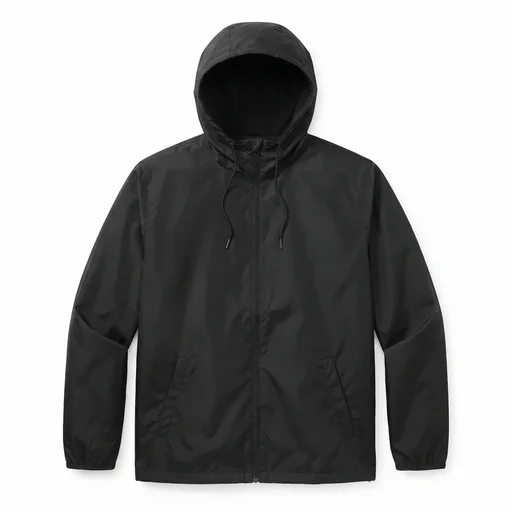 Men's Hooded Windbreaker - Black