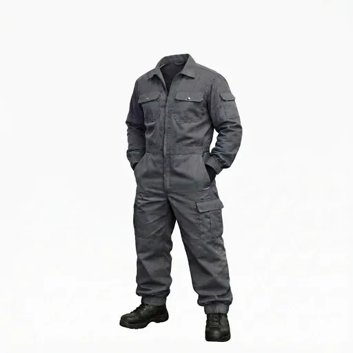 Cargo Pocket Work Coverall - Charcoal Grey
